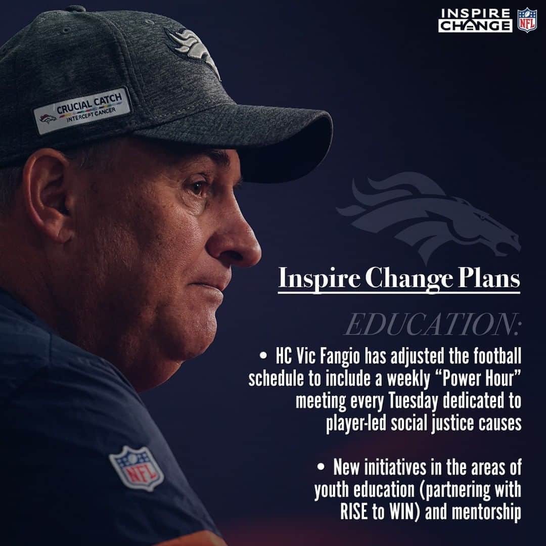 NFLさんのインスタグラム写真 - (NFLInstagram)「The @broncos are taking tangible steps to create meaningful change. #InspireChange (via @inspirechange)」9月13日 3時00分 - nfl