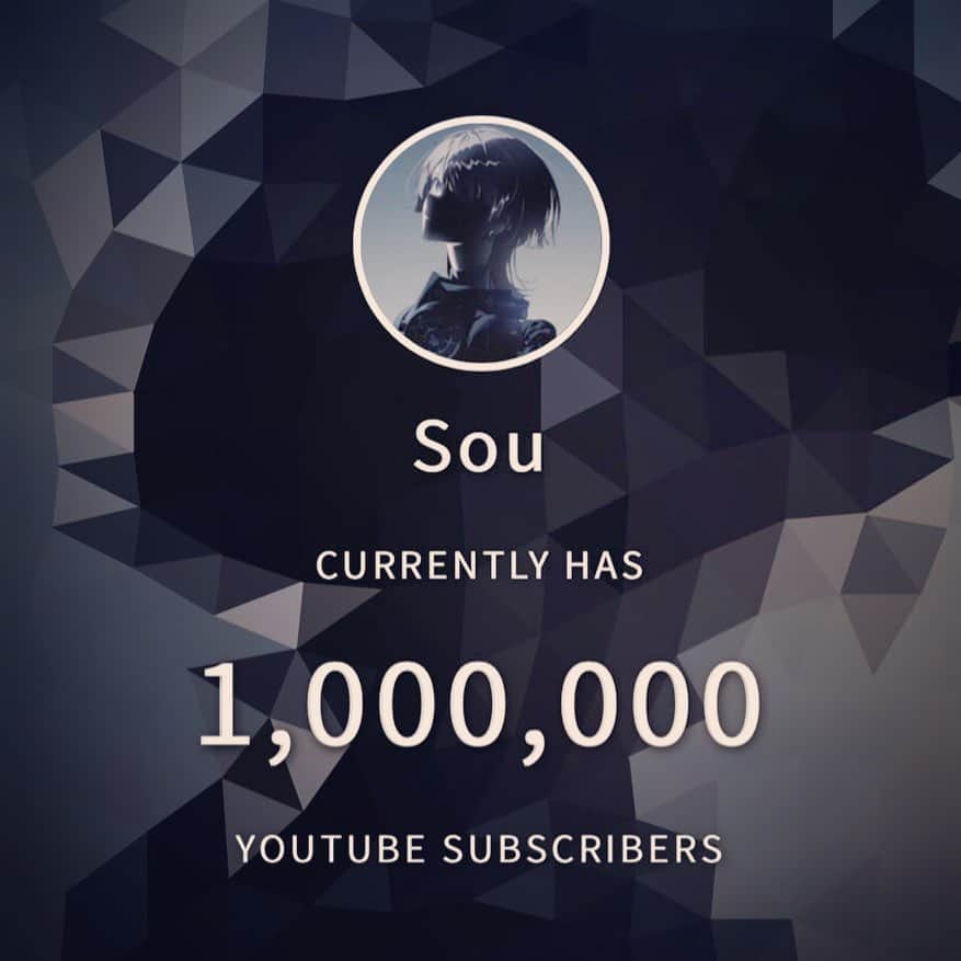 Souさんのインスタグラム写真 - (SouInstagram)「YouTube 1 million subscribers.Thanks!!」9月12日 20時20分 - ____sou