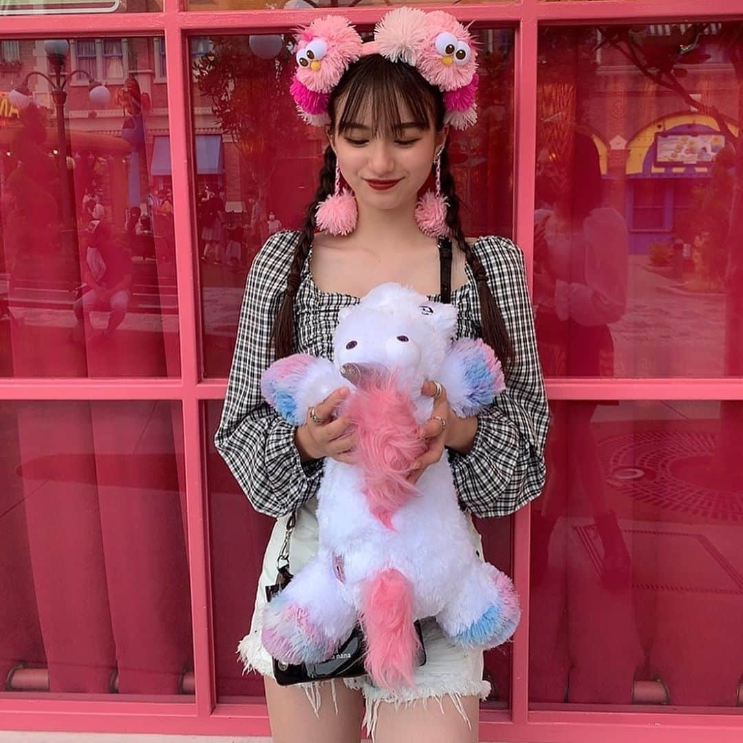 坂本瑞帆さんのインスタグラム写真 - (坂本瑞帆Instagram)「🎀💕💓💗 #usj#usjcode#pink#code#もっぴー#unicorn#チェック柄#white#pants#bag#nananana#likeforlikes#like4likes#likeforfollow」9月12日 20時46分 - s.mizuho_0125