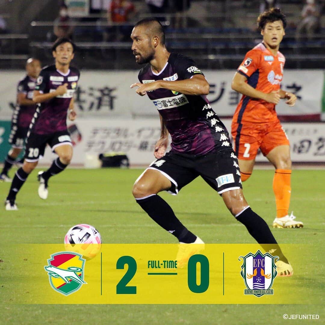 ジェフユナイテッド市原・千葉のインスタグラム：「明治安田生命J2リーグ第19節愛媛FC戦試合結果 2-0 【得点者】 川又堅碁2️⃣  https://jefunited.co.jp/sp/top/matches/2020/0912/result/  #jefunited #ジェフ千葉 #愛媛FC #jleague #WINBYALL」