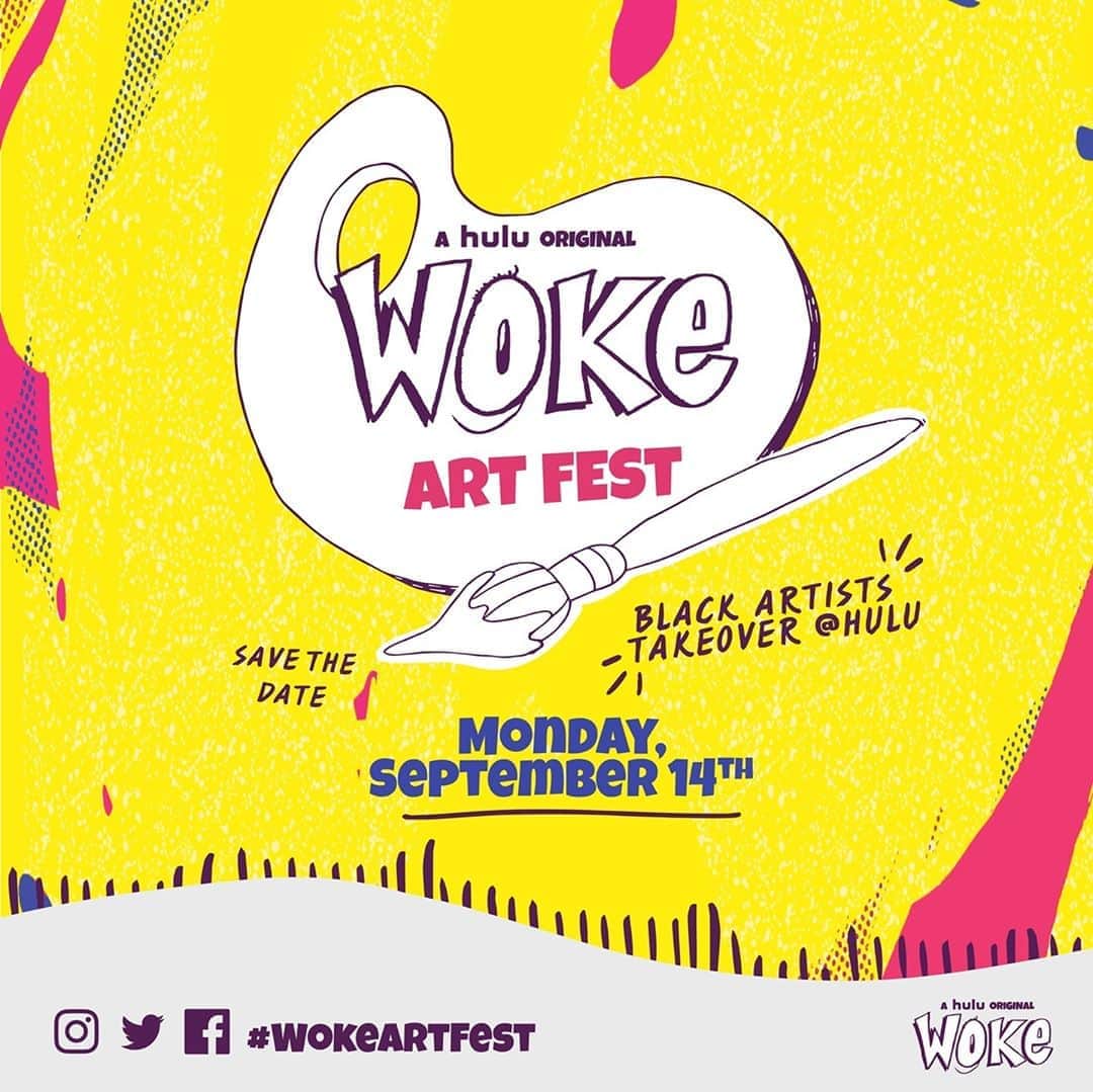 Hulu Home of Emmy-winningさんのインスタグラム写真 - (Hulu Home of Emmy-winningInstagram)「Mark your calendars 📆 #WokeArtFest will hit your feed on Mon, Sept 14. Join us and @wokehulu as we celebrate rising Black artists with an all-day virtual art fest. #WokeOnHulu」9月13日 1時00分 - hulu