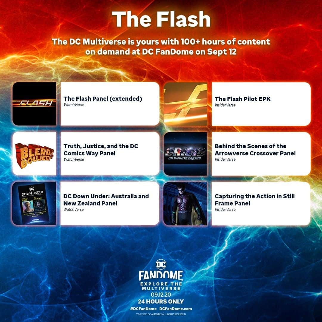 The Flashのインスタグラム：「Binge all of the #TheFlash content in #DCFanDome for 24 hours today beginning at 1pm ET/10am PT: DCFanDome.com」