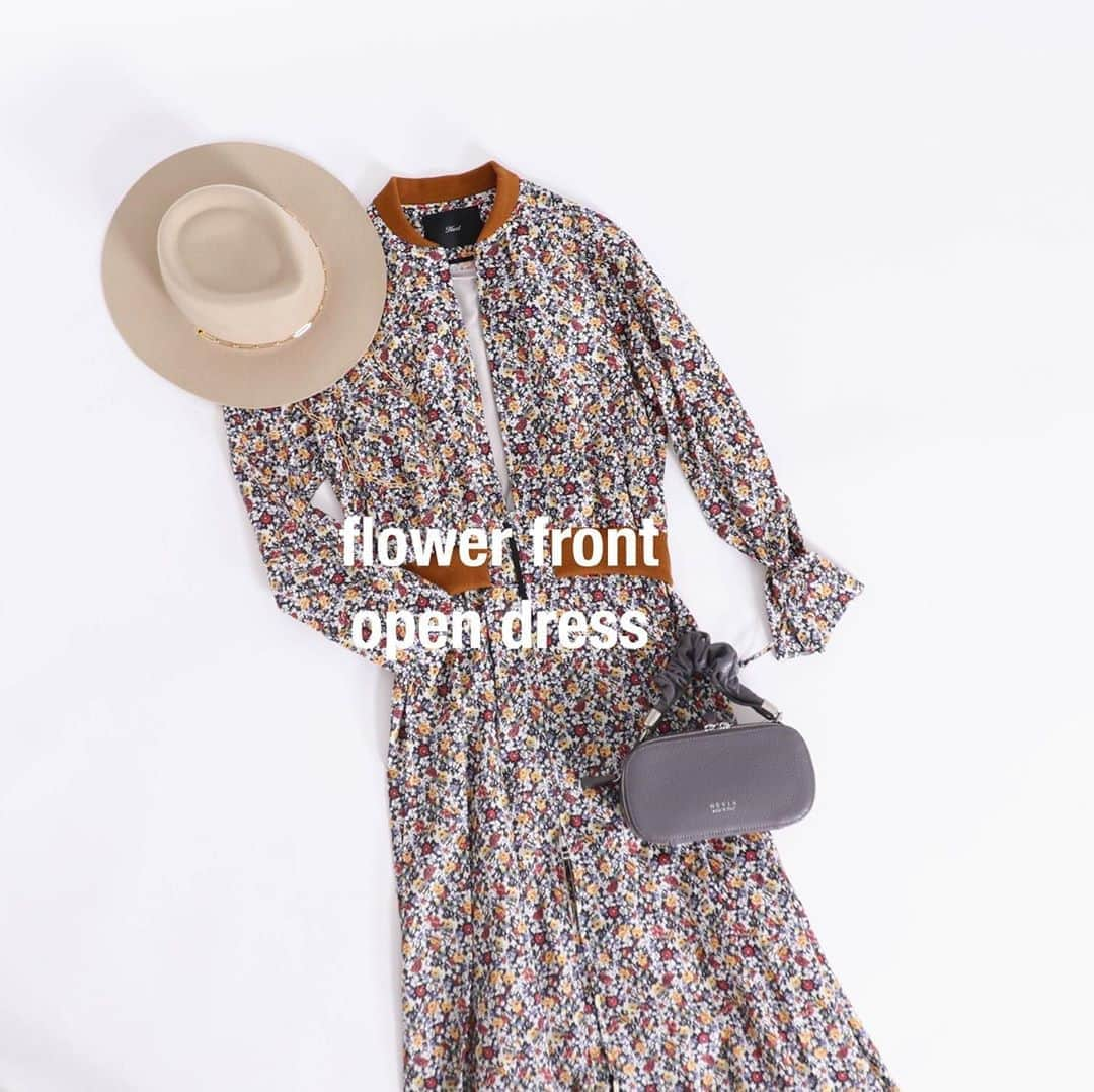 DRESSLAVEさんのインスタグラム写真 - (DRESSLAVEInstagram)「. ✔︎ ＜Hart ＞flower front open dress  ブルゾンとスカートのセットアップを着ているように見える小花柄モードワンピース。 ウエストはゴム仕様なので、メリハリが付きつつストレスフリーに着られます。 袖口はスピンドルが付いているので、絞ってキャンディスリーブにすることも可能◎ 前を開けて羽織りにも使える一枚です。  #dresslave #ドレスレイブ  #2020aw #flowerdress #hart」9月13日 11時28分 - dresslaveofficial