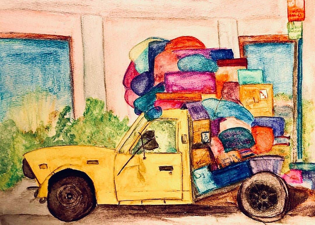 リンジー・クラフトのインスタグラム：「“this ones called i should prolly tell him i’m coming.” #thisonescalled  thank you for the beautiful inspo 📸 @steveagee 🙏🏻#watercolorpencils  thanks for listening. 🚚」