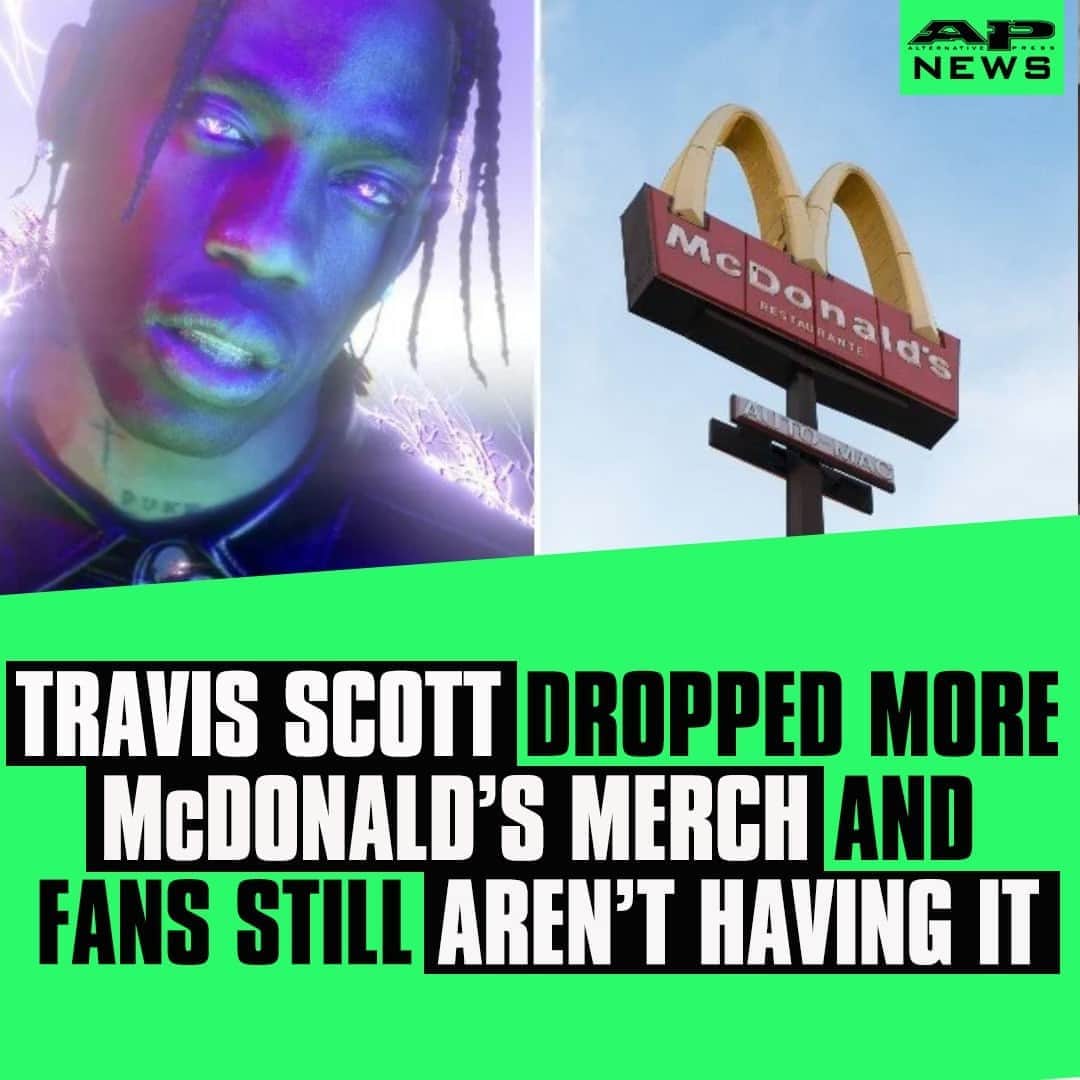 Alternative Pressさんのインスタグラム写真 - (Alternative PressInstagram)「@travisscott just dropped even MORE @McDonalds collab merch items and fans are more confused than they were before⁠ LINK IN BIO⁠ .⁠ .⁠ .⁠ #travisscott #mcdonalds #travisscottmcdonalds #altpress #alternativepress⁠」9月13日 7時01分 - altpress