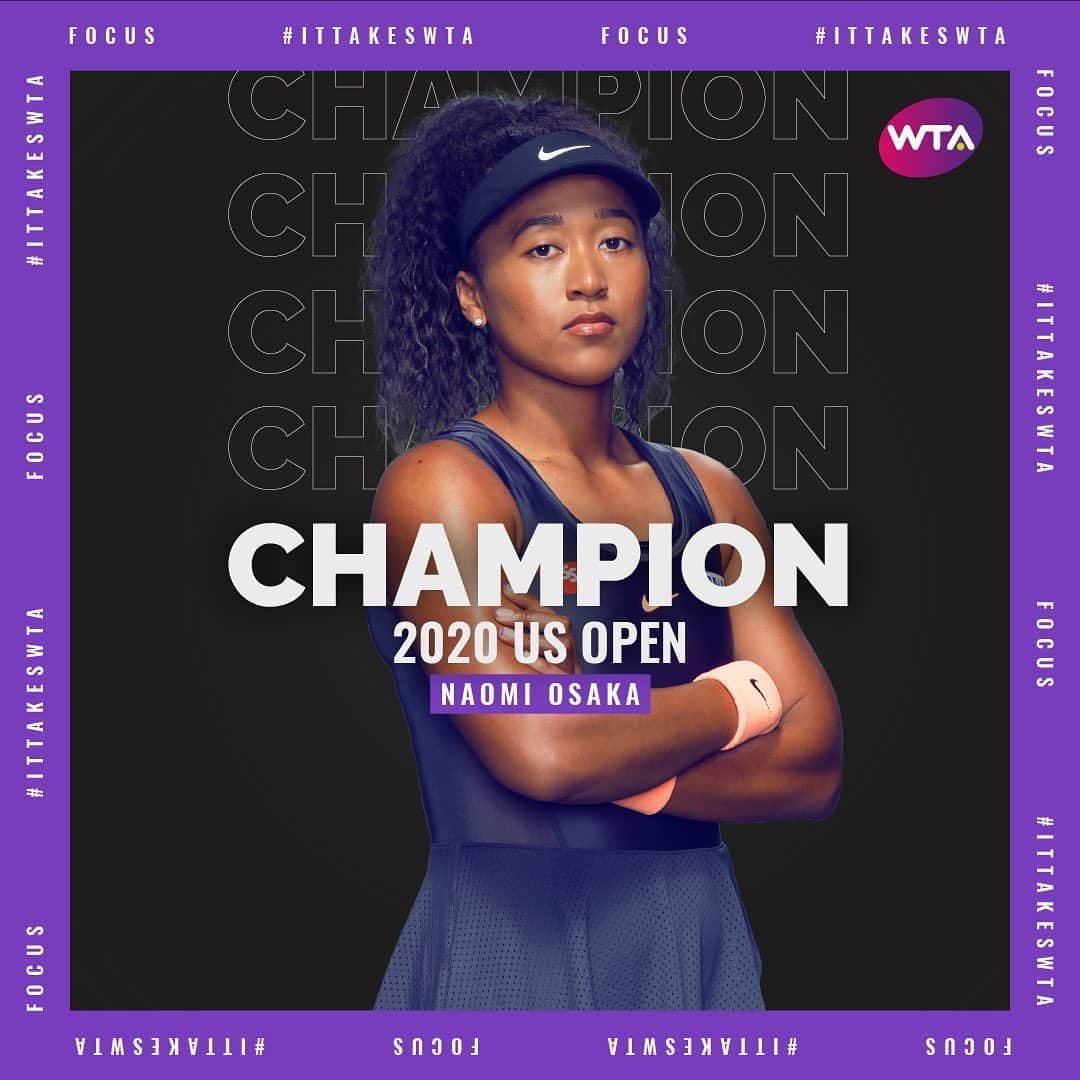 WTA（女子テニス協会）さんのインスタグラム写真 - (WTA（女子テニス協会）Instagram)「Congratulations to @naomiosaka! 🏆 #USOpen」9月13日 7時15分 - wta