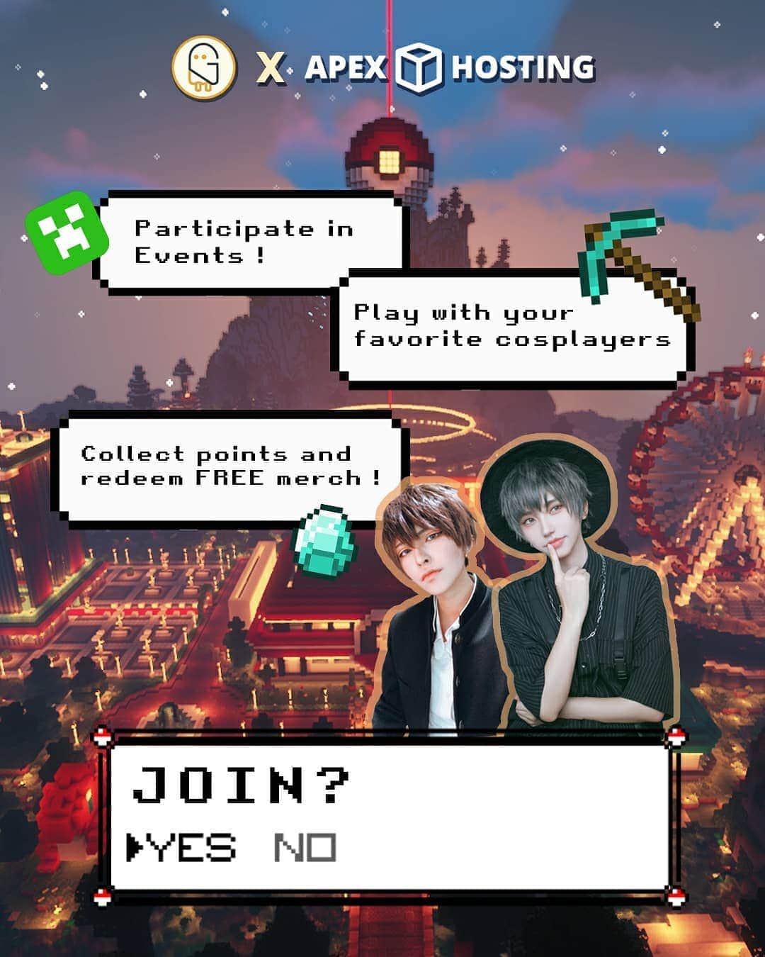 ひかりんさんのインスタグラム写真 - (ひかりんInstagram)「🎉We have exciting news ! This September , we will finally open up our very own minecraft server , Geistcraft !  On this server , you will beable to play with Geist members ( Yosuke, Hikarin and many more !) , And earn points that can be traded for our exclusive merch !   @mr.yosuke and I are big fans of Minecraft and we've always wanted more friends to build , explore , and just chill on Minecraft . We hope this server will be a portal to connect us with fans from all over the world  on a much closer level. I look forward to meeting you on Geistcraft ♥️  This server was possible thanks to Apex Hosting ! Want your own Minecraft server to play with friends? Get your Minecraft server today at http://bit.ly/MINEAP!  Apex Hosting works to deliver the highest level of customer support to their minecraft server hosting clients, with a strong technical support team working 24/7 with keep the servers in top shape!    #Geistcraft #apexhosting #MinecraftServer #minecraft」9月13日 10時47分 - __hikarin