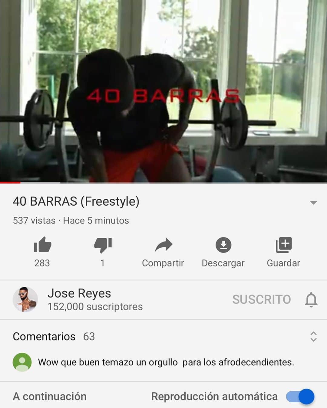 ホセ・レイエスのインスタグラム：「Disponible en YouTube 40 Barras  Dímelo @jpolanco_official  @skymusicent 🎥」