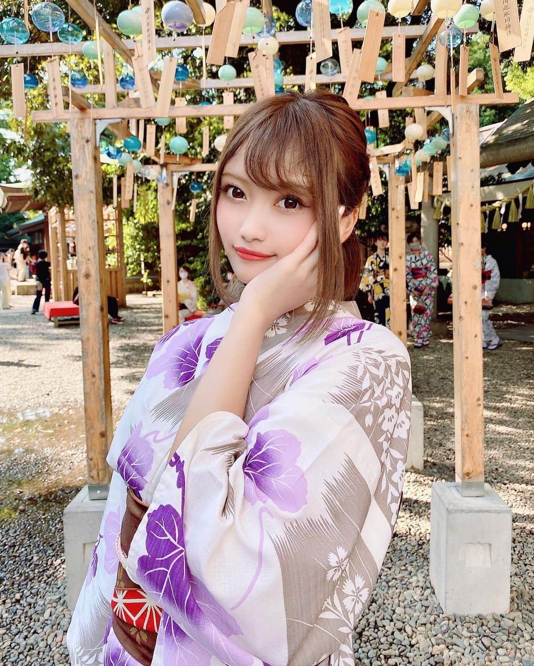 のインスタグラム：「🎐🎐🎐 ・ ・ ・ #埼玉 #川越 #川越氷川神社#神社 #風鈴 #縁結び  #浴衣#浴衣レンタル #浴衣着付け #浴衣女子 #kawagoe #saitama #temple #instagood #instalike #likeforlikes #followｍe」