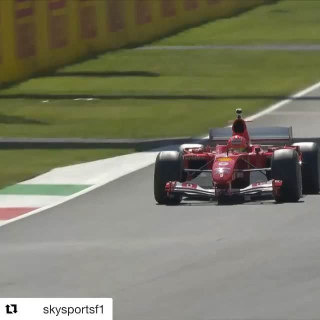 ミハエル・シューマッハのインスタグラム：「🏎 #Repost @skysportsf1 with @get_repost ・・・ VOLUME UP 🔊 @mickschumacher takes his father's title-winning F2004 around Mugello! @scuderiaferrari #essereFerrari @michaelschumacher @mugellocircuit   #F1 #Formula1 #TuscanGP #TeamMS #KeepFighting」