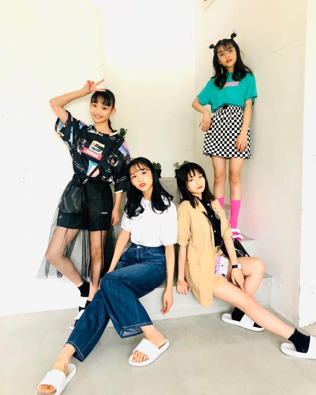 ニコ☆プチのインスタグラム：「キメてんねぇ🥰🥰 みーんな私服👗⭐︎⭐︎⭐︎⭐︎ . . #有坂心花  #中山あやか  #松本麗世  #和田美羽」