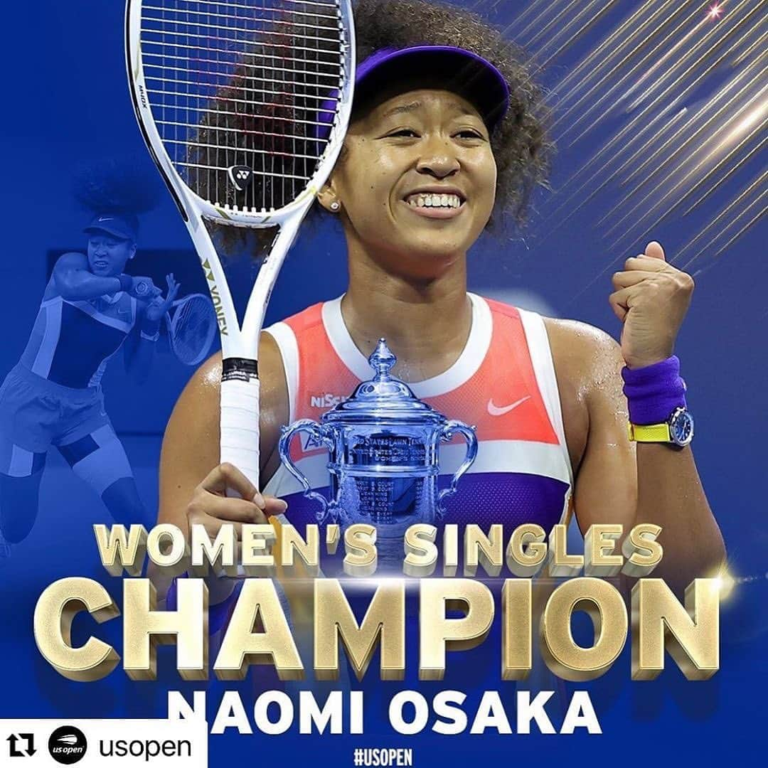 安倍晋三のインスタグラム：「#repost @kantei 大坂なおみ選手、二度目の全米オープン優勝、おめでとうございます。最後まで諦めることなく、フルセットでの逆転勝利。感動をありがとう！益々の御活躍を祈念しております。  #NaomiOsaka #congratulations  #全米オープン #優勝 #usopen #tennis #winner @shinzoabe @naomiosaka   #Repost @usopen ... A championship comeback 🏆」