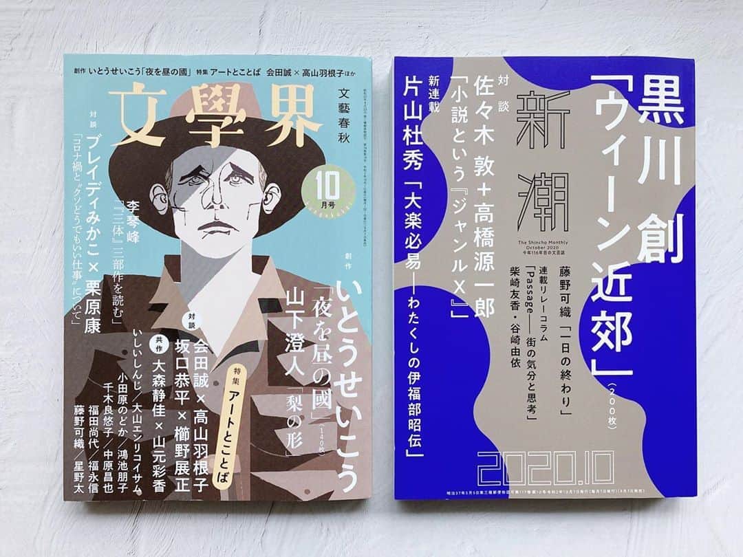 藤野可織のインスタグラム：「文學界10月号の特集「アートとことば」にエッセイ（？）「いかがわしいものたち」が、新潮10月号に連作８回目「一日の終わり」が掲載されています。」