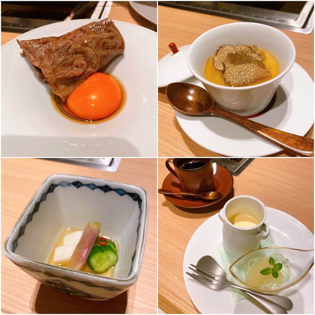 さわいえりさんのインスタグラム写真 - (さわいえりInstagram)「東銀座に9/10オープンしたばかりの 📍#銀座きたお(@ginza_kitao )へ行きました✨  ミシュランビブグルマンを受賞したメンバーが プロデュースする素敵なお店💕  こちらで使用されているお肉は、 鹿児島県の希少種である 塘畜産の黒毛和牛A5ランクのみ！  銀座らしい、高級感のある個室で、 専属のスタッフさんが付いて焼き上げて下さるので、 ゆったりとお食事を楽しむことができます。  今回、オープン記念限定コースを頂きました🥰  まず、フレンチ料理を想像するような前菜から始まり、 タン元は脂が乗ってコリコリの歯応えがたまらない♩ タレで頂くザブトンは、とても柔らかくて幸せな気分に。  贅沢にも旬の松茸を巻いて食べるしゃぶしゃぶは、 特製のごまだれで食べると濃厚な秋の味覚を堪能出来ます。 そして、サッと焼き上げ雲丹を巻くすき焼きは、 黄身を絡めるとほっぺたが落ちるほど美味しい🥺💕  トリュフの乗った茶碗蒸しや、 どれも贅沢で豪華な食材に感激✨  〆は、特製のハンバーグカレーとスダチ冷麺から選べます。 デザートまで美味しくて、お腹いっぱい胸いっぱいになりました🥰  今回友人と行きましたが、 お店の雰囲気が良いので 家族のお食事やデートにもおすすめ！ また是非伺いたいお店です。 ・ ・ 個室焼き肉《銀座きたお》 💒 東京都 中央区 銀座3-9-11 紙パルプ会館B1F ・ ・ ・ ・ ・ ・ ・ ・ ・ ・ #銀座#焼き肉#東銀座#黒毛和牛a5ランク#すき焼き#しゃぶしゃぶ#雲丹#松茸#トリュフ#高級食材#コース料理#焼き肉ディナー#ミシュランビブグルマン#銀座ディナー#銀座グルメ#うにく#肉テロ#飯テロ#肉食女子#肉割烹#高級焼き肉#和牛#黒毛和牛#食べログ#食レポ」9月13日 17時32分 - beauty_eri7