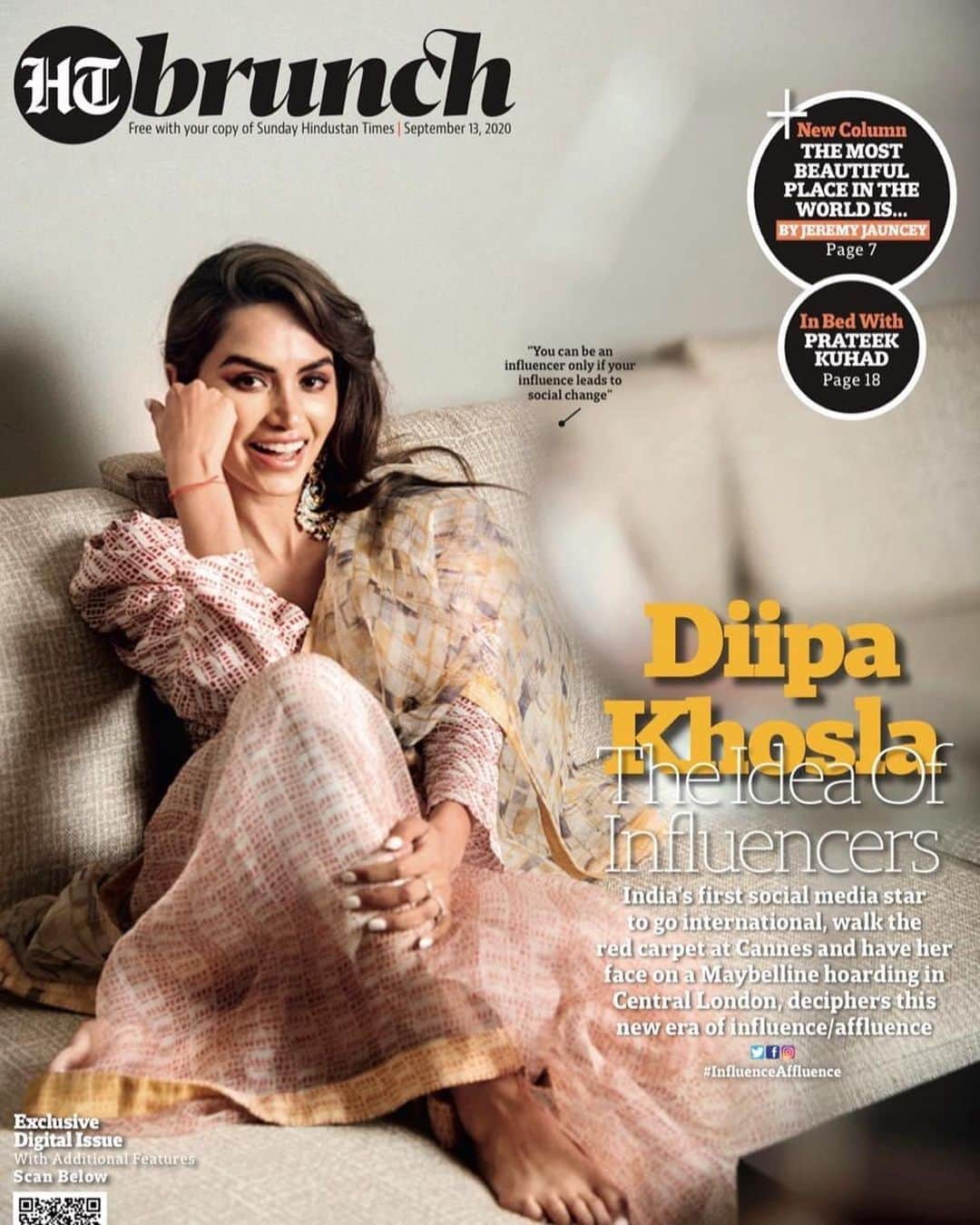 Diipa Büller-Khoslaのインスタグラム：「As a little girl I remember the Hindustan Times laying on the table every morning as my Dad read it over breakfast... Look Dad, I made it 🙏🏽🥺  To have the honour to be on the cover of India’s largest Lifestyle Magazine @htbrunch that’s read by over 4 million people weekly just beyond blows my mind and humbles me. 🙏🏽   A huge thank you to @jamalshaikh for being an incredible Editor, to @veenusingh12 for the story and to the entire team at @htbrunch for believing in me. ❤️#AllNewHT #HTFirstvoicelastword」