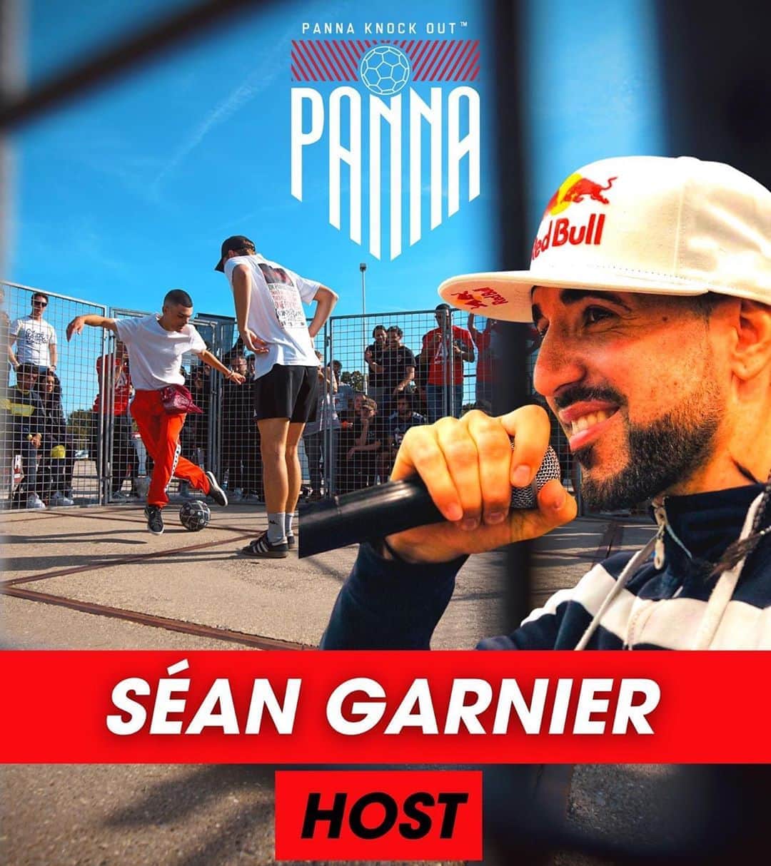 ショーン・ガルニエのインスタグラム：「🎤🔥⚽️ HOSTING  THE PANNA WORLD CHAMPIONSHIP @pannaknockoutofficial today  YOUTUBE LIVE 1 PM : 🅱️ℹ️🅾️ ▪️ Yesterday it was the youth tournament @mr_jab1 won ! ▪️ Look at the spirit and the rules you need to got to take it ! ▪️ WAITING YOUR FEEDBACK ⬇️⬇️⬇️  #pannaknockout #seangarnier #seanfreestyle #urbanballer #pannahouse #skills #football #nutmeg」