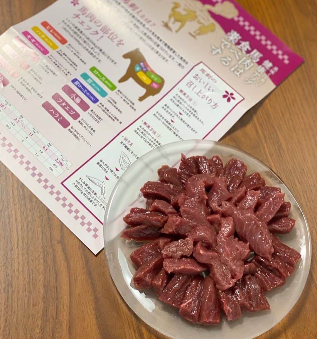 のインスタグラム：「#熊本県人吉市 からの返礼品で、 肥後の馬肉が届きましたー！ めちゃウマー！ 食べる薬ですって〜！ ・ 🏯 令和2年7月豪雨 災害緊急支援寄付  #ふるさと納税 サイト「#さとふる 」 https://www.satofull.jp/static/oenkifu/202007_kumamoto_kagoshima.php」