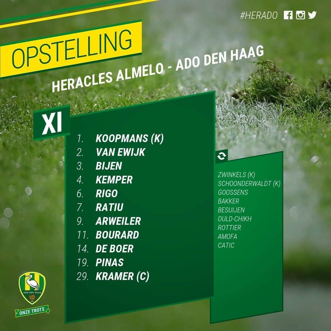 ADOデン・ハーグさんのインスタグラム写真 - (ADOデン・ハーグInstagram)「🔰 Onze opstelling in Almelo! Er staan 7 officiële debutanten in de basis.   #herADO #NewEnergy ⚡️」9月13日 20時24分 - adodenhaag