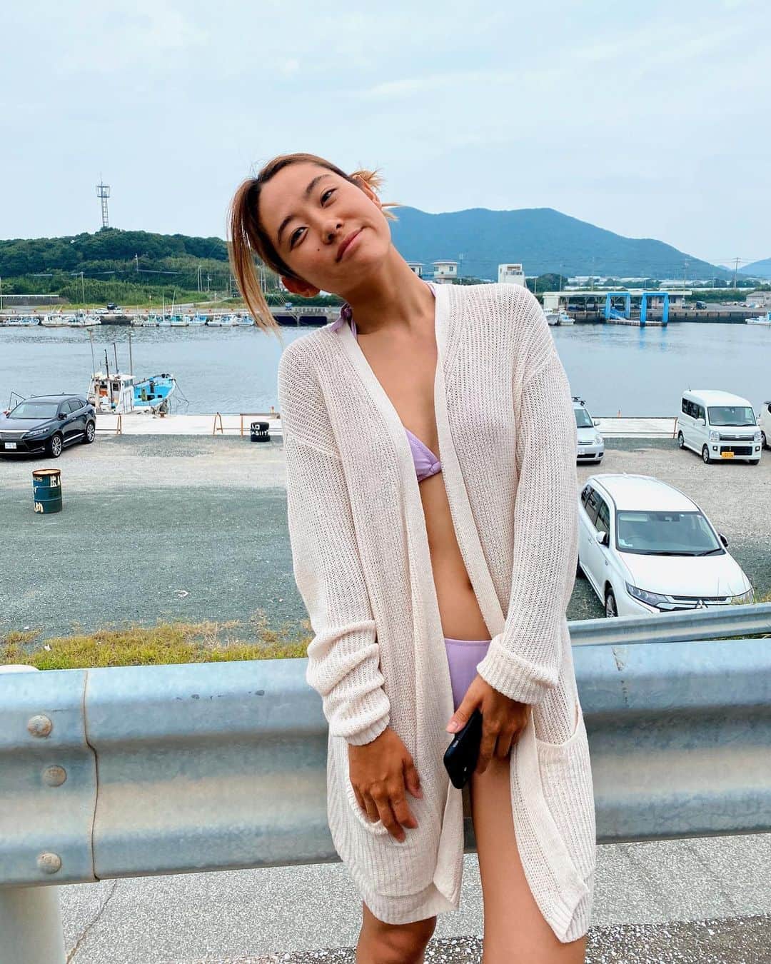 白波瀬海来さんのインスタグラム写真 - (白波瀬海来Instagram)「. off感😌💜...🚗⛴🚗⛴ #roxyjapan #bikini #off」9月13日 23時44分 - kyra.97