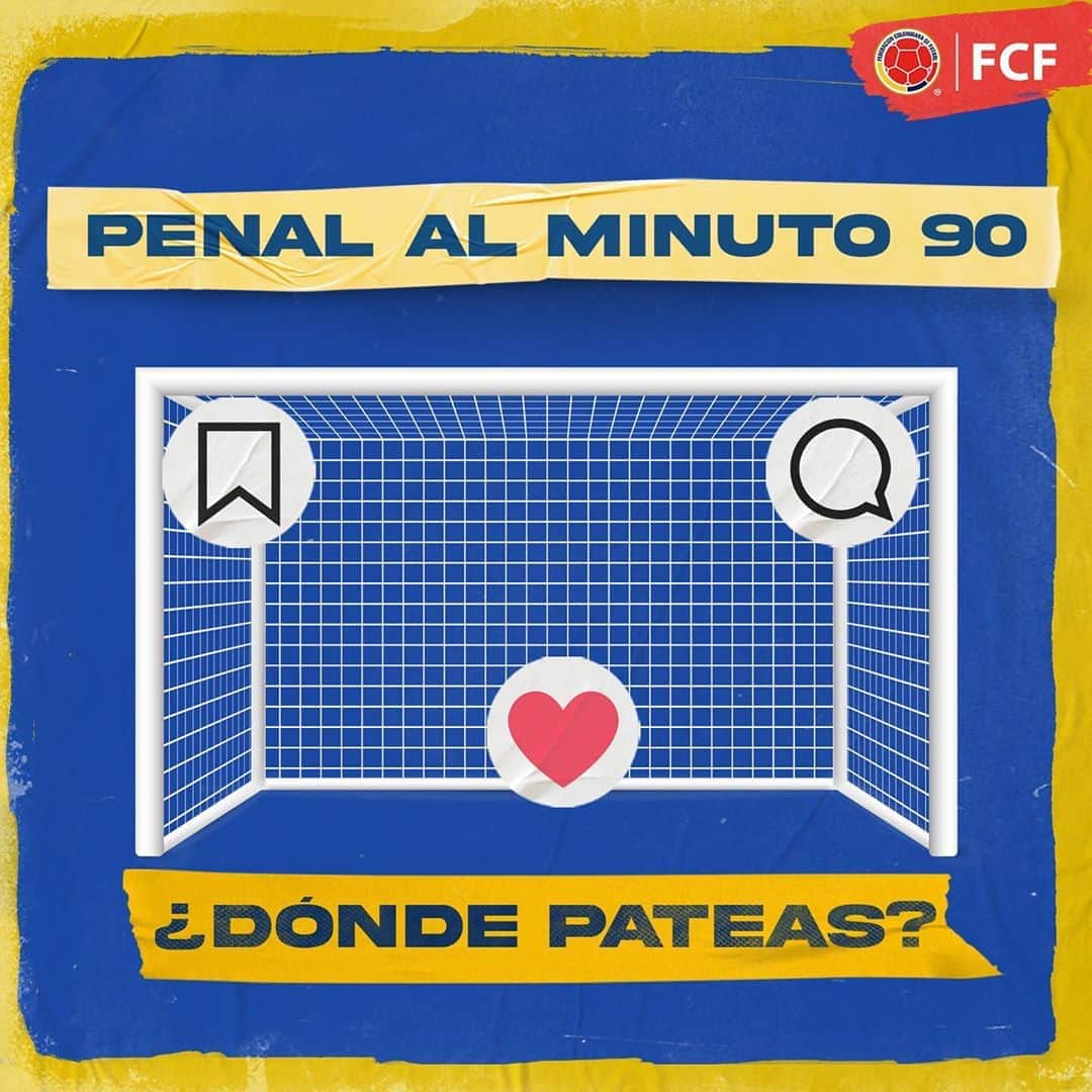 サッカー コロンビア代表チームのインスタグラム：「¡Penalti al minuto 90! 😱  El partido está empatado y eres el encargado de cobrarlo para darle la victoria a nuestra Selección 🇨🇴 ¿A dónde lo patearías? 🤔  Reacciona para conocer tu respuesta 🤗」