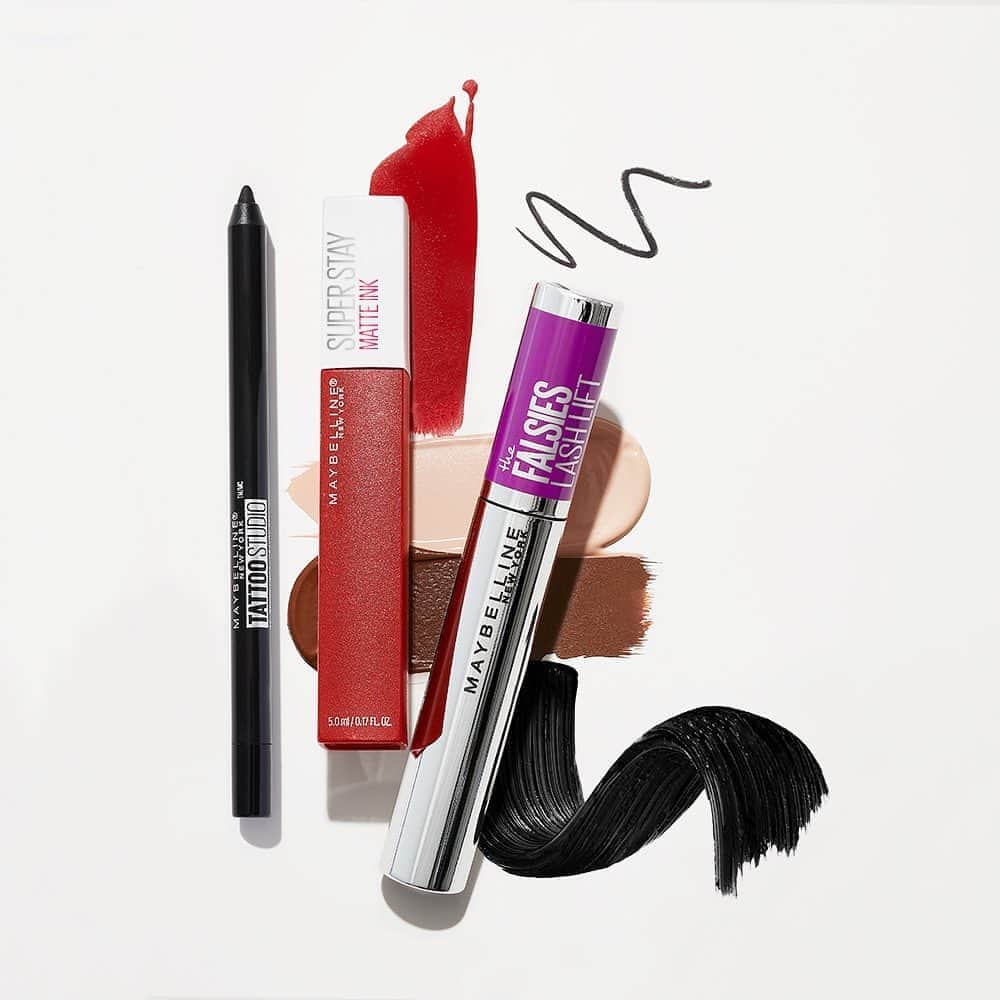 Maybelline New Yorkさんのインスタグラム写真 - (Maybelline New YorkInstagram)「Need a makeup look that lasts even with a mask? Go bold with #superstaymatteink, tattoo studio gel pencil and #falsieslashlift mascara. Which product is your go-to?  #mnystayyou」9月14日 1時59分 - maybelline