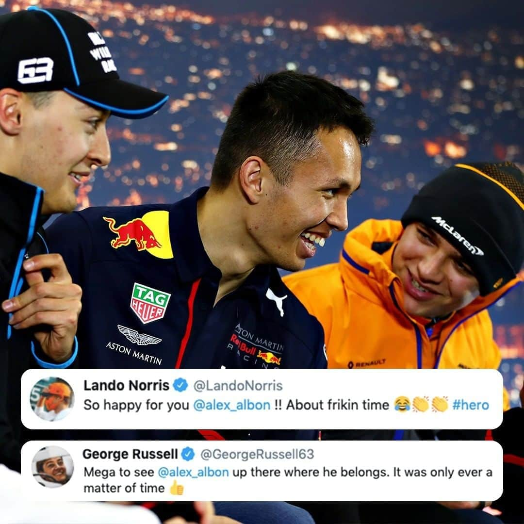 F1さんのインスタグラム写真 - (F1Instagram)「Get friends who would say the same 😝⁣ ⁣ @georgerussell63 🤜🤛 @alex_albon 🤜🤛 @landonorris ⁣ ⁣ #F1 #Formula1 #TuscanGP #AlexAlbon #LandoNorris #GeorgeRussell」9月14日 2時30分 - f1