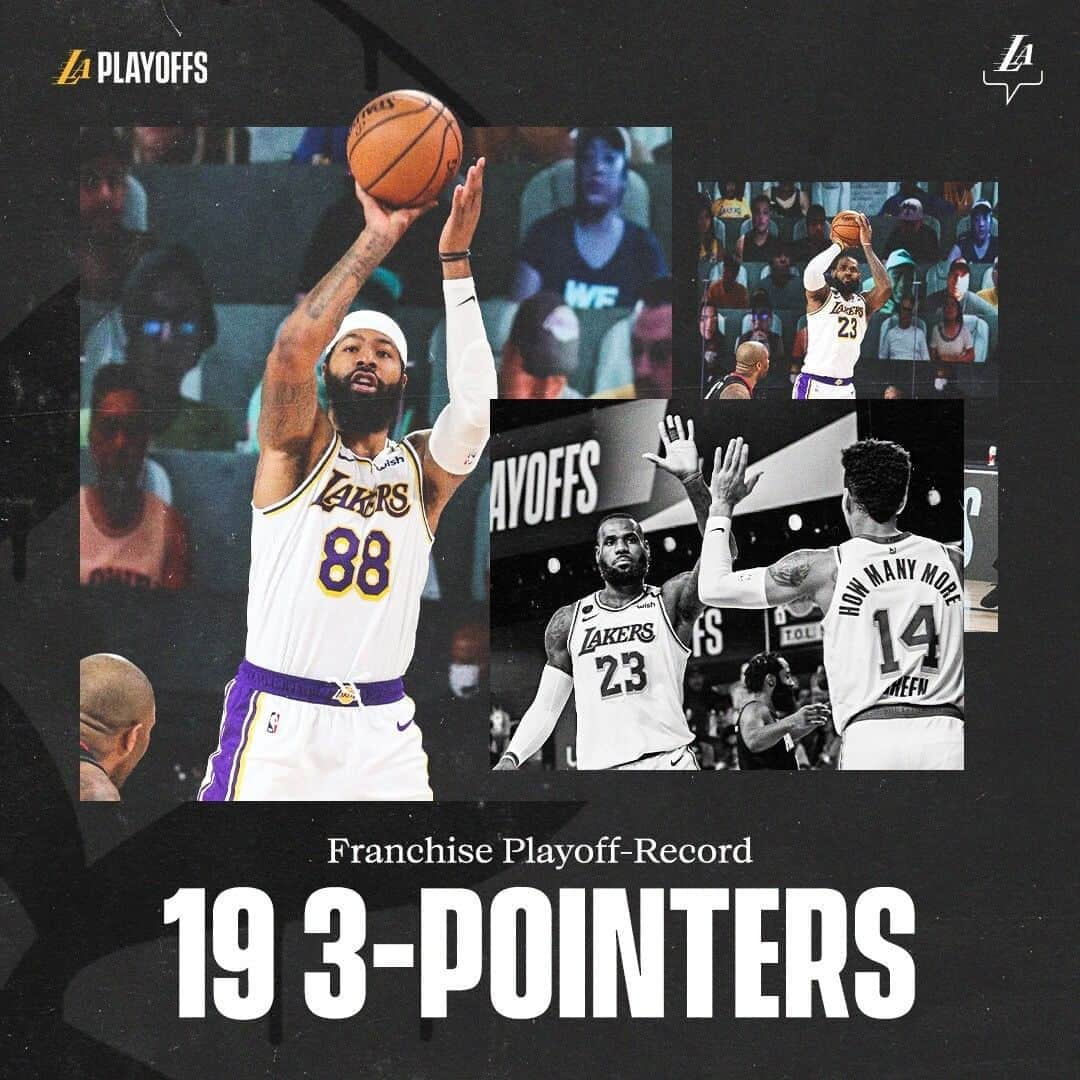 Los Angeles Lakersさんのインスタグラム写真 - (Los Angeles LakersInstagram)「A historic night from beyond the arc. #LakeShow」9月14日 3時32分 - lakers