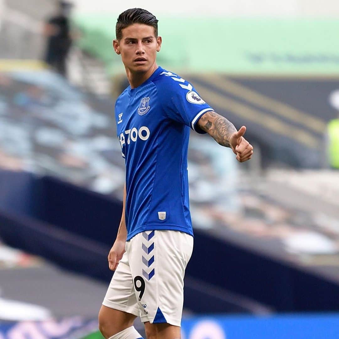 ハメス・ロドリゲスのインスタグラム：「Great performance from the team, very happy for my first game as a Toffee. #COYB  Feliz por mi primer partido con el EVERTON, se disfruta más una con una victoria. 🤙🏼」