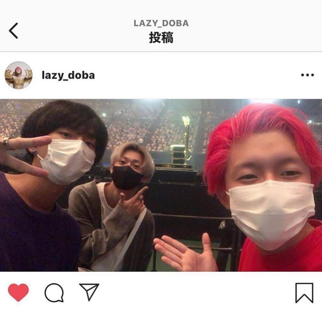 のインスタグラム：「・ ・ 3人で見に来てくれて有り難う… ・ @tmyndayo @tttigrisx ・ 終わってからの食事会にも参加してくれて感謝なのです！ ・ @kumanoyakitori_kitashinchi @eiji.matsubara  ・ ↓ ・ #Repost @lazy_doba with @make_repost ・ 倖田來未さんのライブ始まるでい ・ #レイクレ #どば師匠 #どば #lazyliecrazy #youtube #youtuber #ユーチューブ #ユーチューバー #インスタ映え #映え #赤髪 #赤 #韓流 #韓流スター #塩顔 #塩顔男子 #instagram #instalike #instagood #ふぉろーみー #フォロー募集」