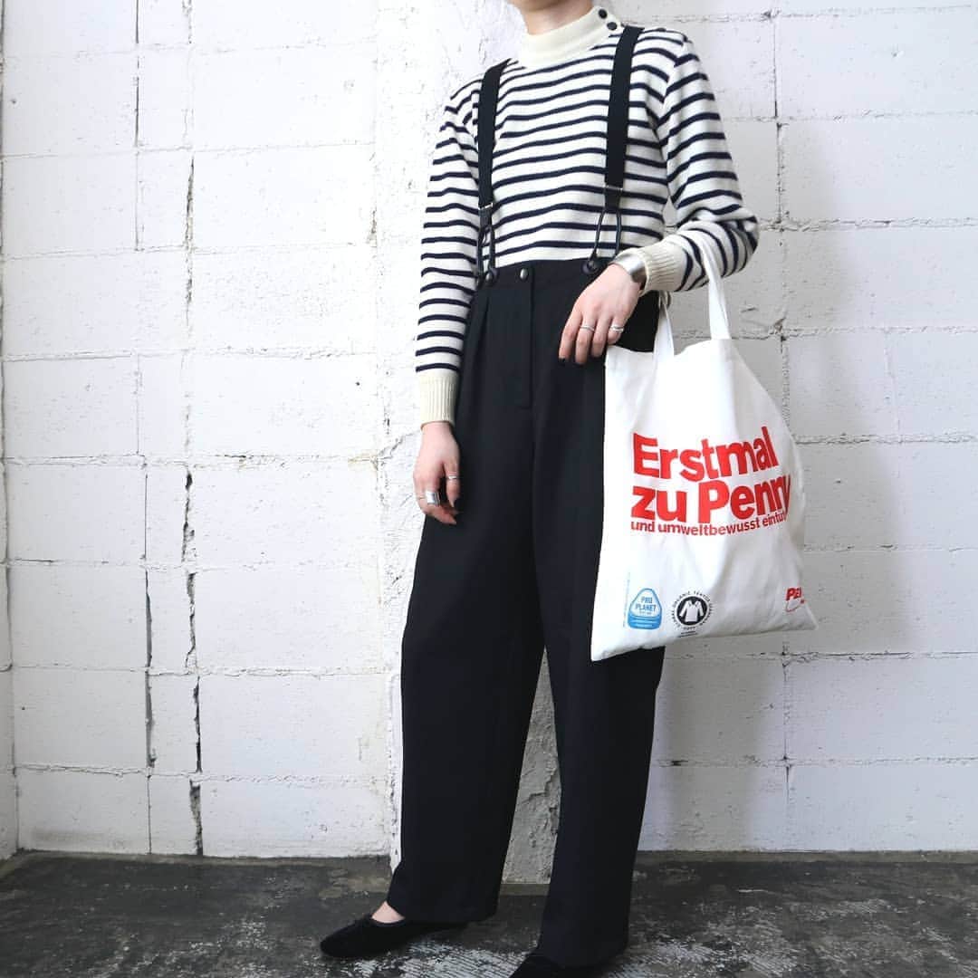 吉祥寺 古着屋 Orfeoのインスタグラム：「. Marine Sweater × Suspender Pants . . . #orfeo #kichijoji #tokyo #vintage #used #fashion #coordinate #outfit . . お問い合わせはインスタグラムのプロフィール掲載のメールアドレスにお願いいたします。コメント、DMでのお問い合わせは受け付けておりませんのでご了承ください。 ONLINE SHOPの商品も店頭にてご購入頂けます。気になる商品がございましたらスタッフにお声掛けください。  新型コロナウィルス感染拡大防止策を徹底した上で営業をしております。マスクの着用、入店時にアルコールでの消毒をお願いいたします。」