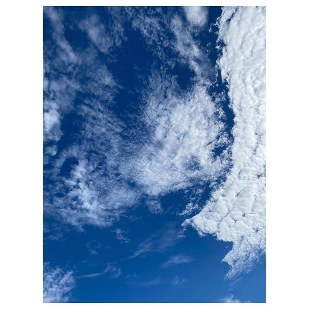 のインスタグラム：「空の写真ばっかりここ最近あげていたら、  大丈夫か？なんか嫌なことあったんか？  と @sakiyagi サキさんから連絡きた。笑  めちゃくちゃウケている🤣  ちょ！シンプルに秋の空が好きなんですよ私！笑笑  って、この会話なんなん？😂  30後半になると、空の写真あげただけで皆に心配されだす。笑  #空の写真あげがち　#女あるある　#優しい先輩がいて幸せ😂」