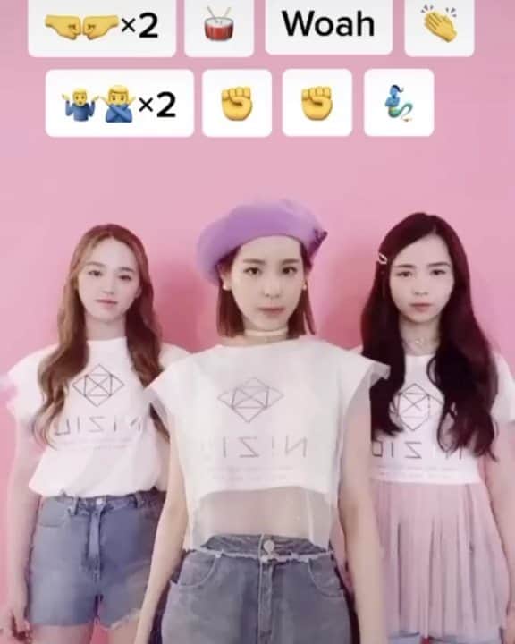 のインスタグラム：「NiziU TikTok Update #MAKO #RIO #MAYA  - - Follow @_MayaKatsumura for more content - - - #MAYAKATSUMURA #NiziU #NiziUMaya #JYP #MakeYouHappy #emojidance #絵文字ダンス  #WithU」