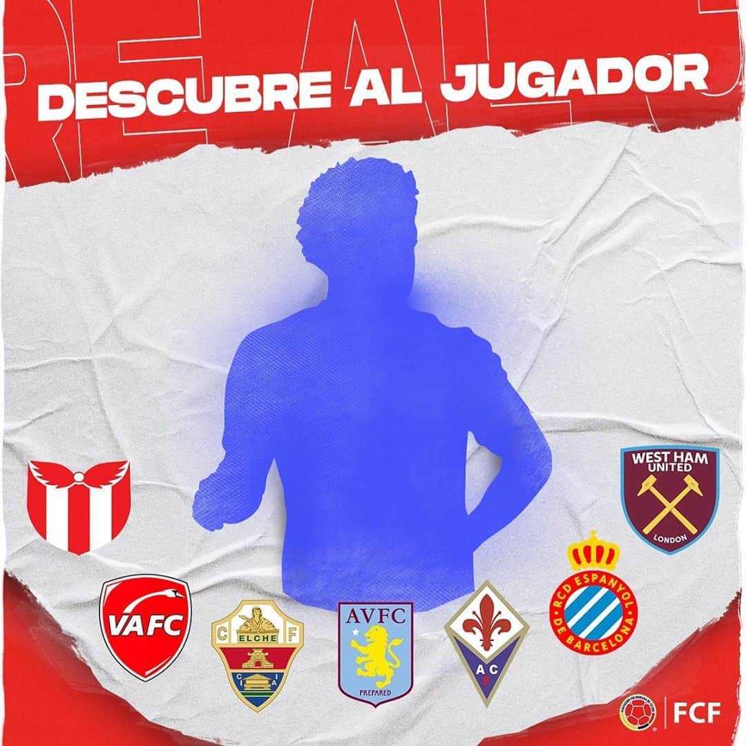 サッカー コロンビア代表チームのインスタグラム：「¿Puedes descubrir al jugador 🤔?  Pista 🕵️: el futbolista de nuestra selección que aparece en la imagen ha jugado en estas ligas 👇  🇺🇾 ✅ 🇫🇷 ✅ 🇪🇸 ✅ 🏴󠁧󠁢󠁥󠁮󠁧󠁿 ✅ 🇮🇹 ✅  Comenta con tu respuesta ✍🏼」