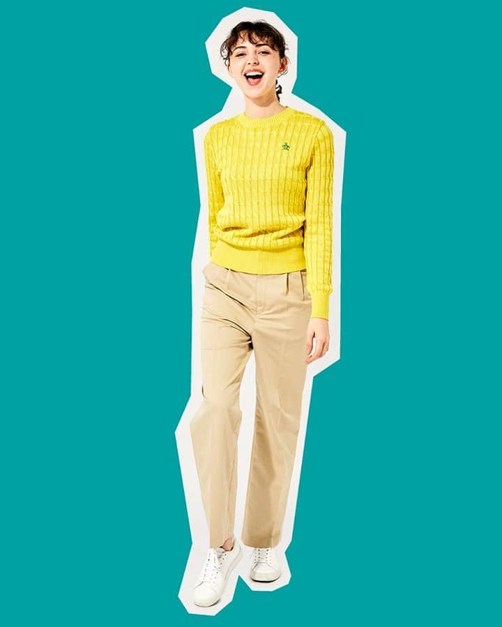 Munsingwearさんのインスタグラム写真 - (MunsingwearInstagram)「⁠ Munsingwear 2020 Fall / Winter Collection⁠『NEW YORK, NEW JOURNEY』⁠ ⁠ 【トップス】⁠ ”ウールケーブルニット”⁠ ⁠ 光沢感があり、強度に優れた”MANERD®” WOOLを使用したケーブル編みが特徴のクルーネックセーター。⁠ 美しく強い”MANERD®” を使用しているので型崩れしにくく、お手入れも簡単。⁠ 吸湿発熱の機能性も嬉しいポイント。⁠ カジュアルからゴルフまで様々なシーンで活躍するアイテムです。⁠ ⁠ ⁠⁠”MANERD®” とは？⁠ ポリエステルなどの長繊維と綿などの短繊維を均一に混繊させることで形態安定性にすぐれ、美しさと強さを兼ね備えた東洋紡ＳＴＣ(株)の長短複合紡績糸です。⁠ ⁠ ⁠ 【ボトムス】⁠ ”ツイルはっ水ハイウエストワイドパンツ”⁠ ⁠ あえて毛羽立たせた特別なポリエステルを使用する事で綿の風合いを表現したチノ素材を使用したハイウエストワイドパンツ。⁠ ウエストにタックを施し、立体感のあるゆったりとしたシルエットに仕上げました。⁠ ハイウエストで履いて頂く事で、スタイルアップ効果も期待できるアイテムです。⁠ ストレッチだけでなくはっ水機能も持ち併せ、汚れの付着も軽減させる機能性もポイント。⁠ ⁠ ⁠ ⁠ #NewYorkNewJourney⁠ ⁠ ⁠ #マンシングウェア ⁠ #munsingwear⁠ ⁠」9月14日 17時01分 - munsingwear_jp