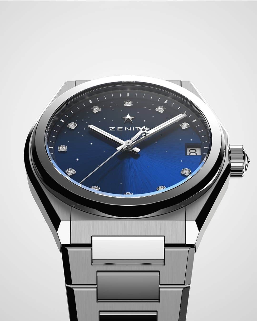 ゼニスのインスタグラム：「#DefyMidnight: Zenith sought inspiration from the starry sky when creating the DEFY Midnight, a nod to the highest point on the horizon that Zenith's founder Georges-Favre Jacot named his manufacture after. The result is a versatile sporty-chic timepiece with a uniquely celestial dial and easily interchangeable strap system, exclusively made for women. Now available at Zenith Boutiques and e-shop.  #Zenith #ZenithWatches #Watches #Watch #Watchesofinstagram #Watchfam #WatchoftheDay #Luxury #WatchAddict #Watchcollector #Horology #DailyWatch #Defy #Dreamhers #TimeToReachYourStar」