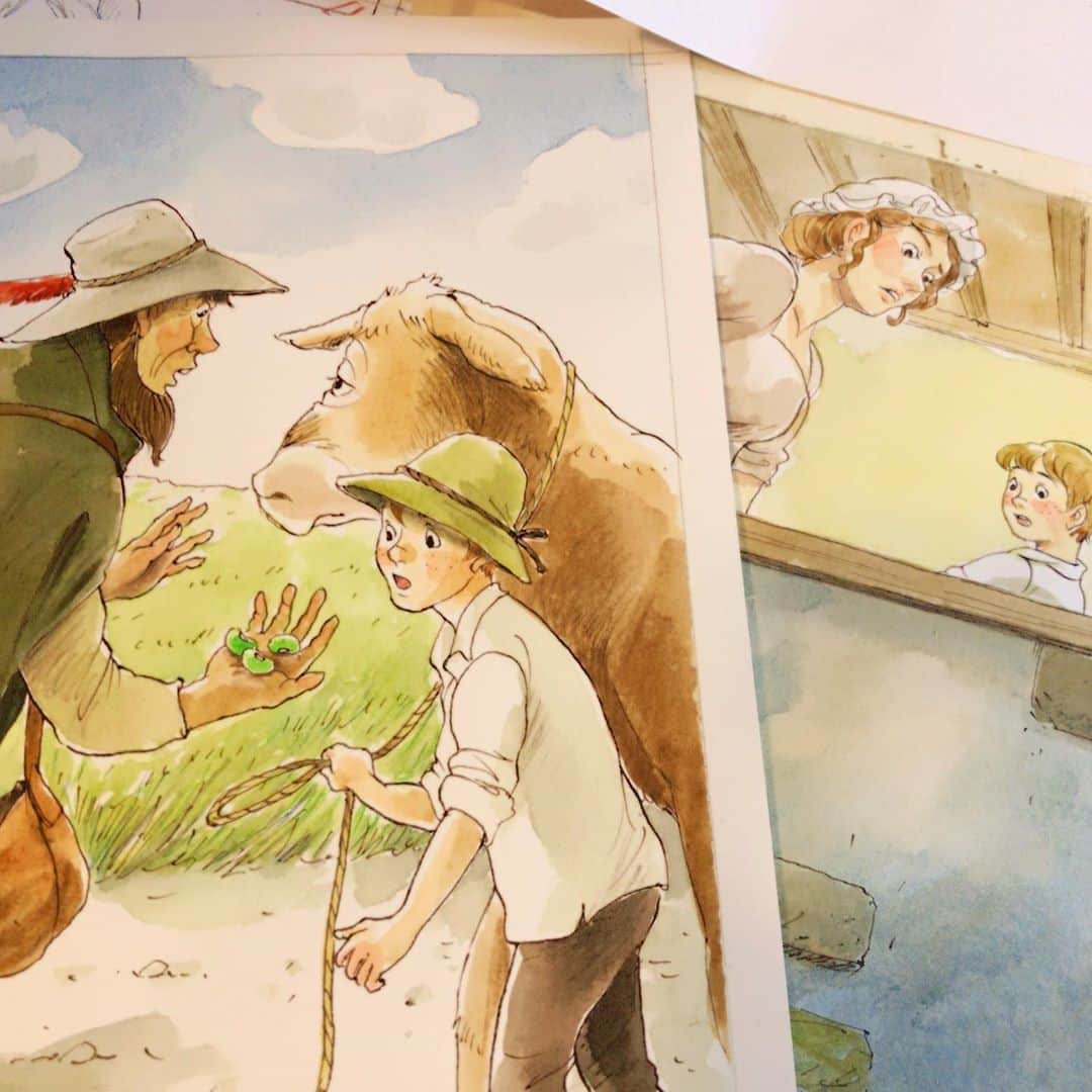 イラストレーター山崎牧子のインスタグラム：「電子書籍のお仕事 少しずつ進めています🎨 Yellow Bird Project 様 描いてみたかった童話の世界 #絵本#水彩#電子書籍#童話#イラストレーター#イラスト#水彩画#picturebook#artwork#watercolor#illustration#illustrator#childrensbookillustration#watercolorpainting」
