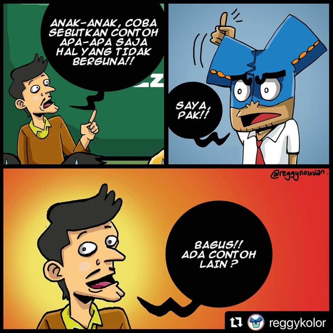 Koleksi Komik Malaysiaさんのインスタグラム写真 - (Koleksi Komik MalaysiaInstagram)「#Repost @reggykolor with @make_repost ・・・ Tak gune... . #kolorman #art #artist #cartoon #comic #comicstrip #draw #drawingpen #drawing #doodle #doodling #dagelan #digital #fun #gambar #illustration #komik #komikstrip #lucu #pictureoftheday #tacher #guru #class #KomikDiRumahAja #komikin #DirumahAja #komikinajah #newnormal #komikanu」9月14日 22時00分 - tokkmungg_exclusive