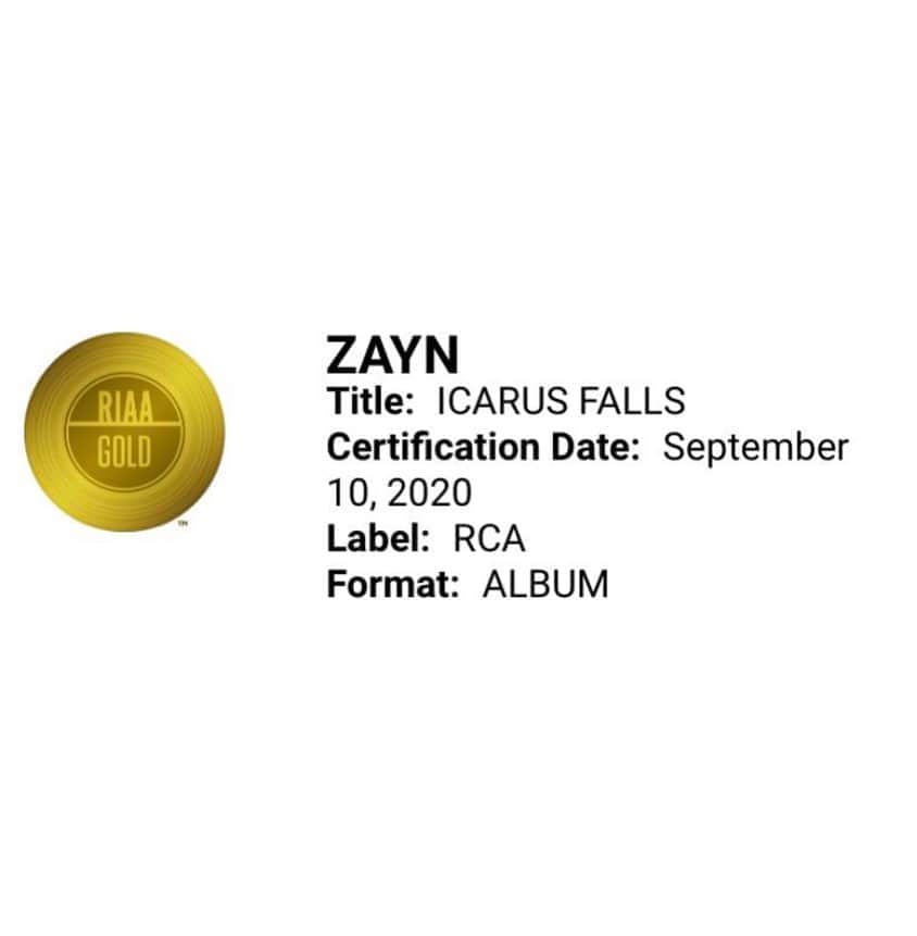 ブランドン・シェイアのインスタグラム：「This is a really cool thing that happened recently 👀 I only contributed one song to this album (track 7 “tonight”) but it’s my first gold record & I gotta say it feels like a dream. This is only the first of many, I can promise you that. #zayn #icarcusfalls」