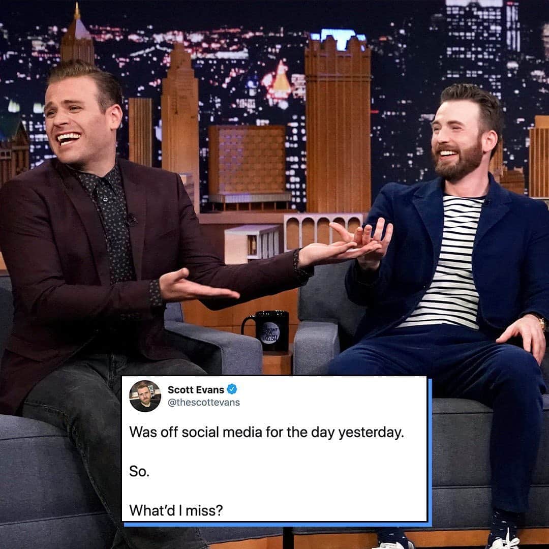E! Onlineさんのインスタグラム写真 - (E! OnlineInstagram)「If you didn't know Chris Evans accidentally shared his... Captain America... With America... Then there's a chance you've missed some pop culture news. Head to the link in our bio for our Cheat Sheet aka all the celebrity news you need to start your week. (📷: Getty)」9月14日 23時17分 - enews
