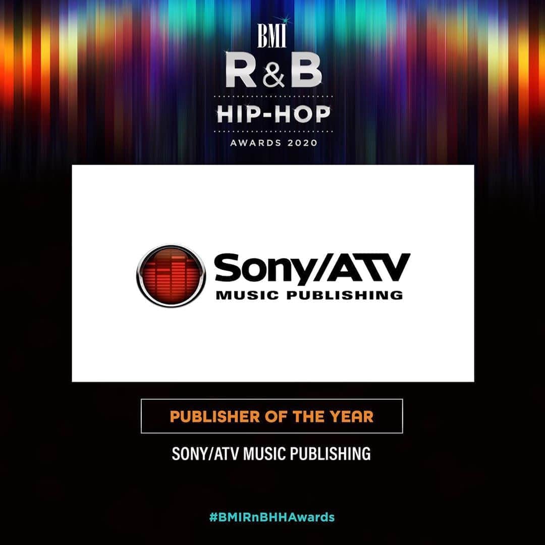 Broadcast Music, Inc.さんのインスタグラム写真 - (Broadcast Music, Inc.Instagram)「Give it up for @sonyatvmusicpub for being our Publisher of the Year for the second year in a row! 🎉#BMIRnBHHAwards 🎊」9月14日 23時43分 - bmi