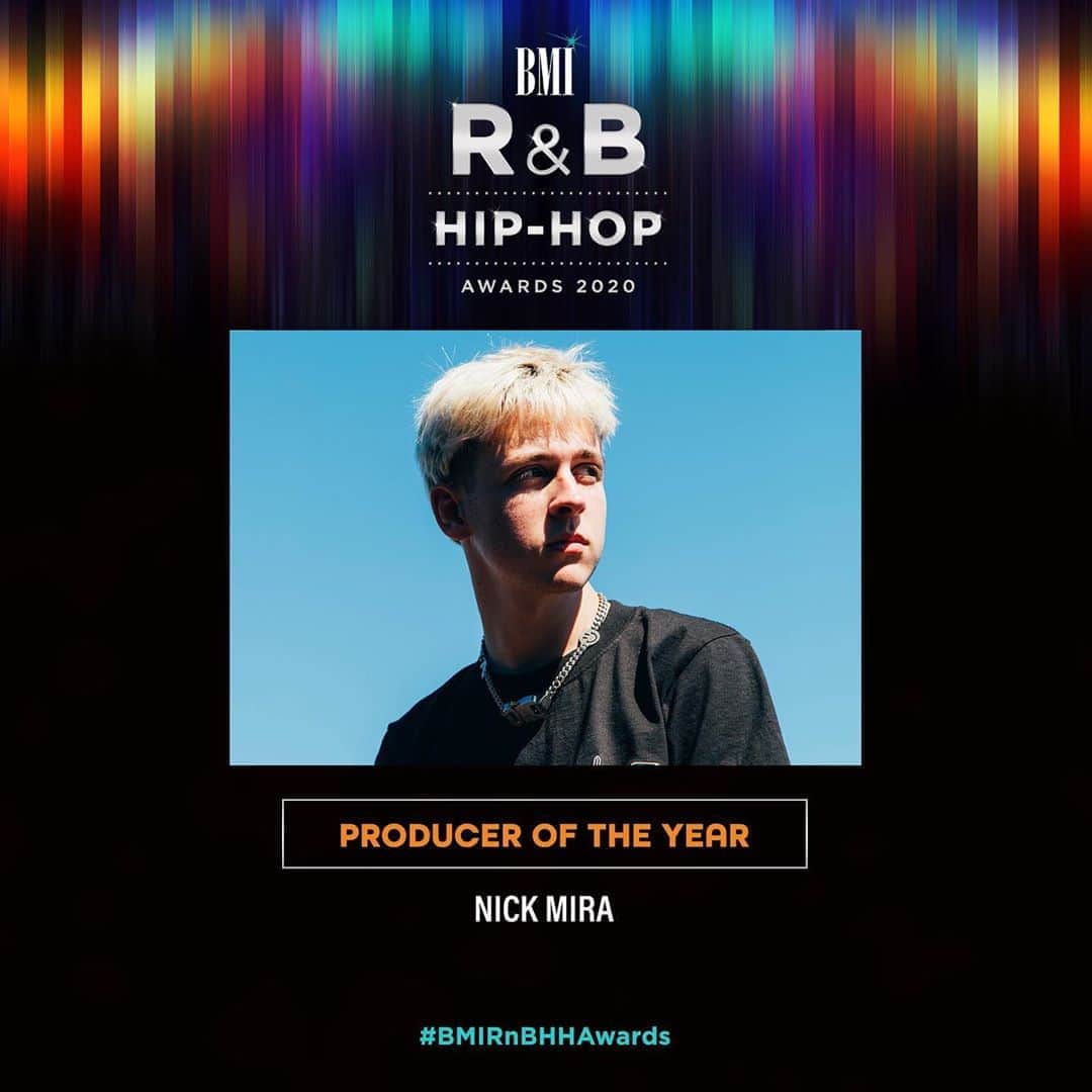 Broadcast Music, Inc.さんのインスタグラム写真 - (Broadcast Music, Inc.Instagram)「And this year’s #BMIRnBHHAwards Producer of the Year goes to… @NickMira_  More than deserved, Nick! 🎶🎉」9月14日 23時50分 - bmi