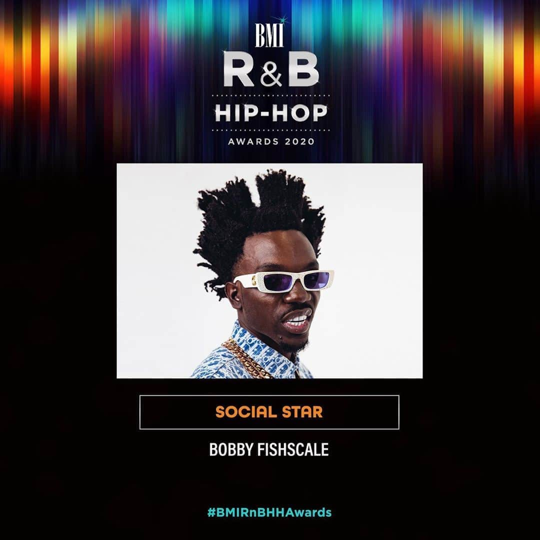 Broadcast Music, Inc.さんのインスタグラム写真 - (Broadcast Music, Inc.Instagram)「The votes are in and @bobbyfishscale is this year’s #BMISocialStar winner! 🌟 Thanks to everyone who participated by casting their votes and major congrats to Bobby for his W! #BMIRnBHHAwards #BobbyFishscale」9月14日 23時58分 - bmi