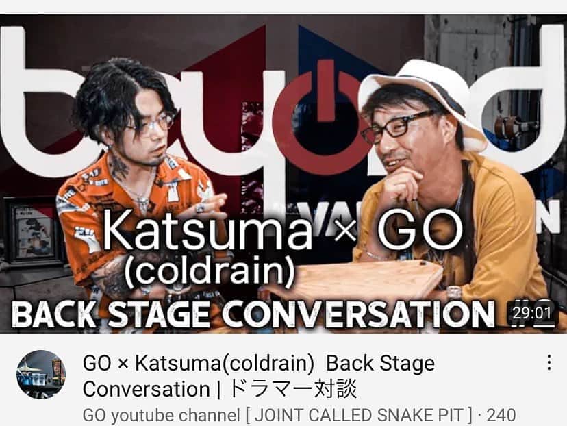 Katsuma さんのインスタグラム写真 - (Katsuma Instagram)「俺の永遠のドラムヒーローであり、俺のドラムスタイルを形成した人物であるGOさんとの対談動画がGOさんのYouTubeにてUPされました〜🎥 とにかくいろんなこと喋ってるのでおもしろいと思います。 ちぇけら！」9月15日 0時08分 - katsuma_drums