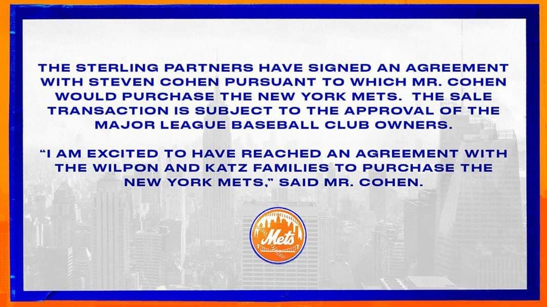 ニューヨーク・メッツさんのインスタグラム写真 - (ニューヨーク・メッツInstagram)「Sterling Partners sign agreement with Steve Cohen. #Mets」9月15日 6時39分 - mets