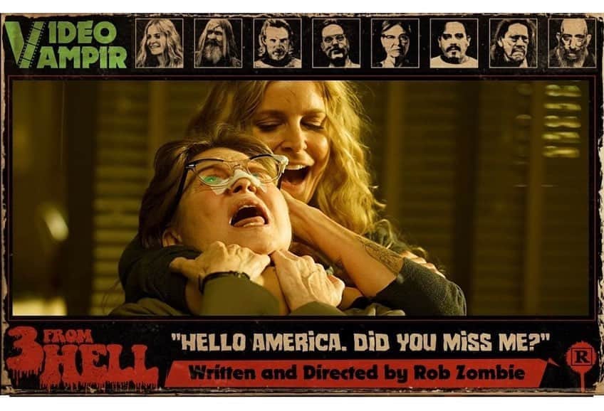 ロブ・ゾンビのインスタグラム：「These 3 From Hell lobby cards aren’t real, but I wish they were. So cool! Created by @videovampir #3fromhell #robzombie #sherimoonzombie #jeffdanielphillips #richardbrake #deewallace #billmoseley #clinthoward」