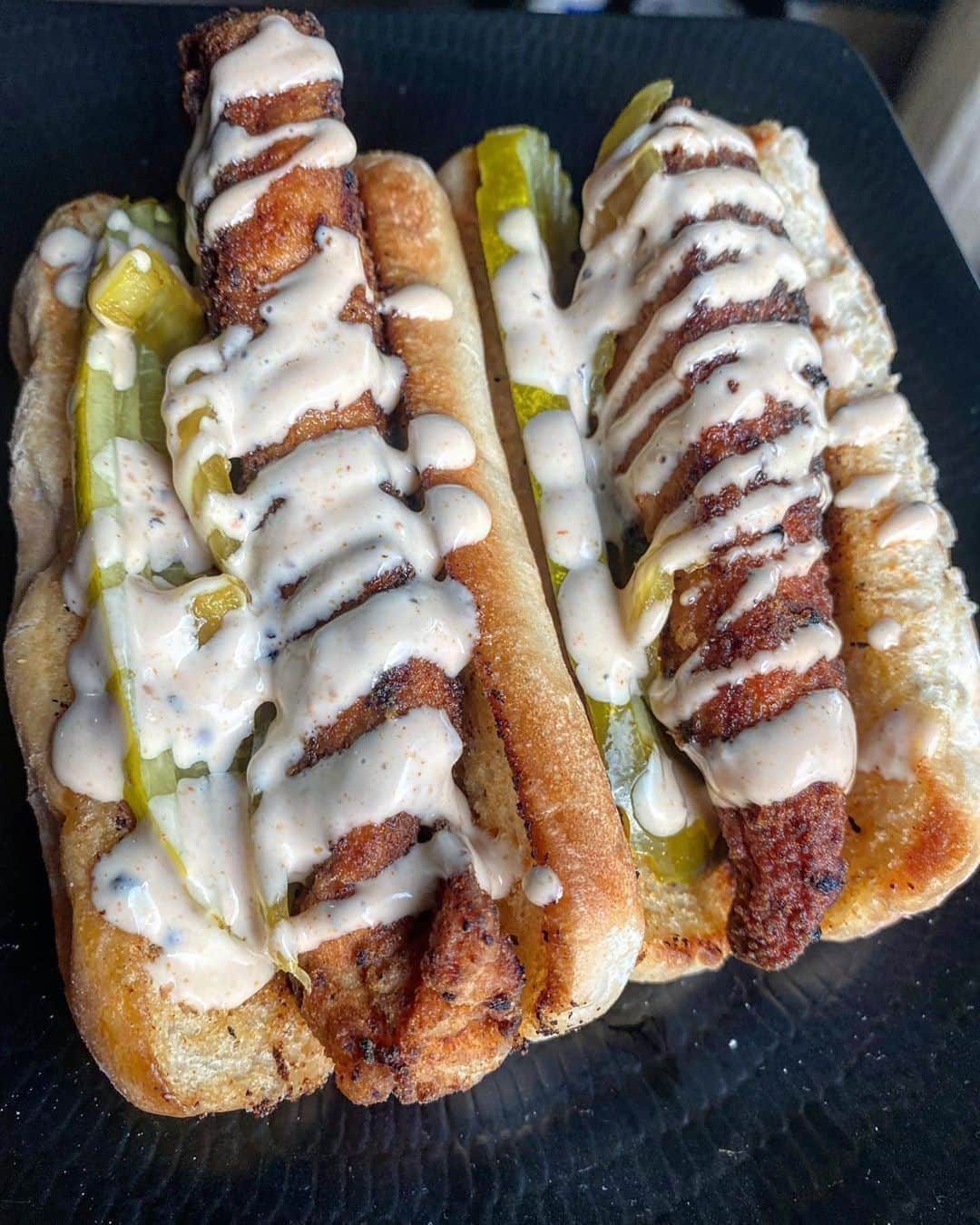 Flavorgod Seasoningsさんのインスタグラム写真 - (Flavorgod SeasoningsInstagram)「Homemade chicken tender sandwiches seasoned with @flavorgod “everything”, in @auntmilliesbread artisan hot dog buns. @mtolivepickles dill sandwich stackers & pickled onions, with a special garlic sauce i made 😏😏⁠ Made by: Kody⁠ 🍗🍗⁠ -⁠ Customer: @platesbykandt⁠ -⁠ Add delicious flavors to your meals!⬇️⁠ Click link in the bio -> @flavorgod  www.flavorgod.com⁠ -⁠ Key ingredients 👇🏽⁠ • @flavorgod “everything “ on my chicken and sauce⁠ • @auntmilliesbread artisan buns⁠ • @perduechicken⁠ • @mtolivepickles dill pickles and pickled sweet onions⁠ -⁠ Flavor God Seasonings are:⁠ ✅ZERO CALORIES PER SERVING⁠ ✅MADE FRESH⁠ ✅MADE LOCALLY IN US⁠ ✅FREE GIFTS AT CHECKOUT⁠ ✅GLUTEN FREE⁠ ✅#PALEO & #KETO FRIENDLY⁠ -⁠ #food #foodie #flavorgod #seasonings #glutenfree #mealprep #seasonings #breakfast #lunch #dinner #yummy #delicious #foodporn」9月15日 8時01分 - flavorgod