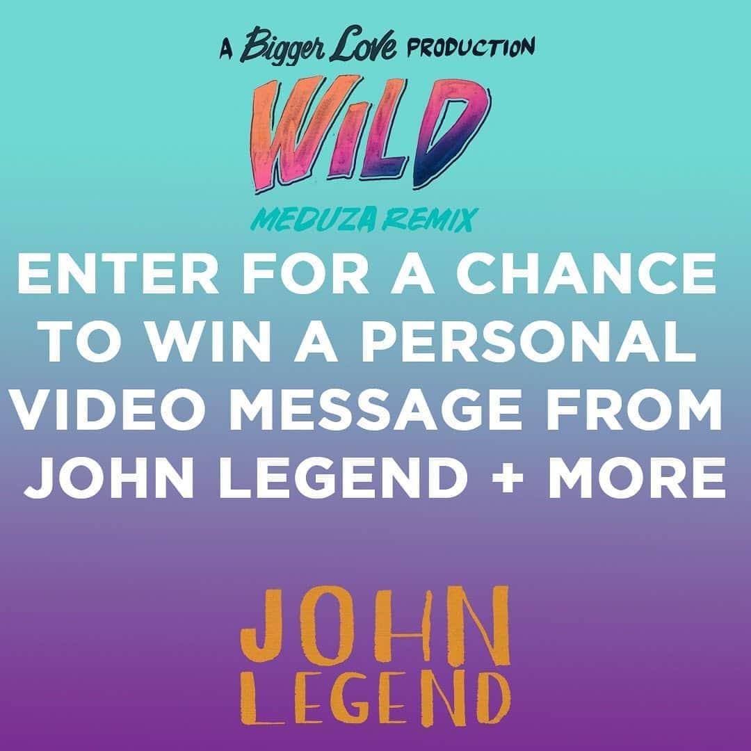 ジョン・レジェンドさんのインスタグラム写真 - (ジョン・レジェンドInstagram)「New remix of my song #Wild from @meduzamusic coming out this Friday - enter to win a personal video message from me, signed vinyl, and more by pre-saving the song now! Link in bio」9月15日 8時05分 - johnlegend