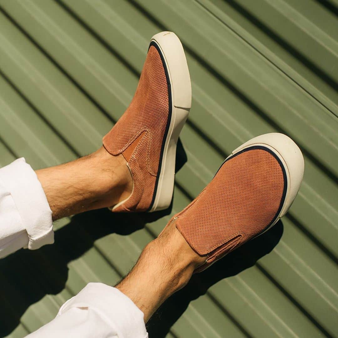 シービーズのインスタグラム：「Our Hawthorne Slip On in perforated suede. A wardrobe staple with exceptional comfort. It’s just, well, perf.」