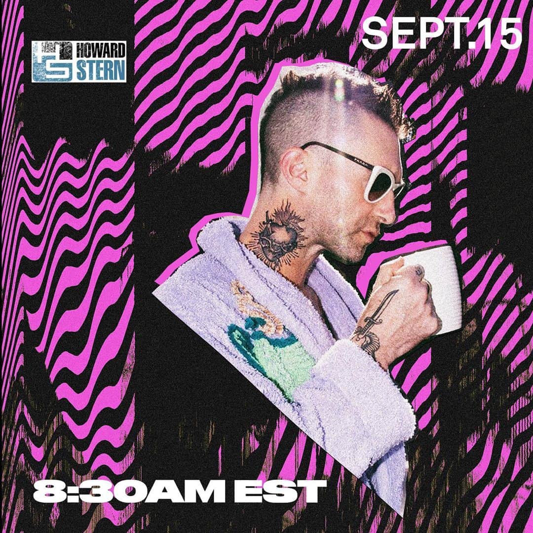 Maroon 5のインスタグラム：「Tomorrow morning on @sternshow catch Adam’s chat with Howard and a special performance of “Nobody’s Love” • 8:30 AM EST • @siriusxm CHANNEL 100」