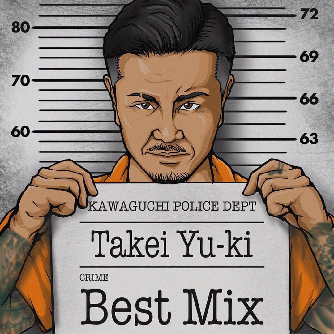 武井勇輝のインスタグラム：「本日0時よりBEST MIX 各配信ストアより発売開始 超カッコイイから聞いてくれ。  ※ 今回のミックスアルバムはiTunes以外のサイトから購入及びストリーミング音源は再生環境の規格により若干、曲間に間が出来る場合があります。   1.future  2.so you...  3.with you...(original &acoustic ver)  4.In the Sky  5.NEVERGIVA  6.Dear My Friend  7.OMT OMC feat.Mr.Low-D  8.こんなもんさ  9.NORI 10.JAPANESE YANLEEEE 11. Bling- Bling Style feat.NOB-SUN 12.God Make Me Strong feat.唐澤有弥 13.Critical HIT feat.BIG RON 14.あと1ミリ 15.MAMA 16.NANANA feat.S.T.M 17.BABYさん 18.to you... 19.for you... 20.you... 21.My Dad 22.Everyday feat.pukkey 23.Let It Be 24.Picnic 25.see you... 26.only you..2020  -#hiphop #ヒップホップ　#tattoo #刺青 #jail #刑務所」